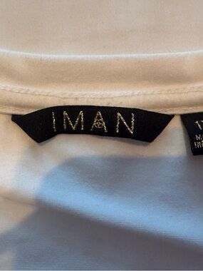 Iman - White Long Sleeve TShirt - Active Top with Subtle Silver Logo